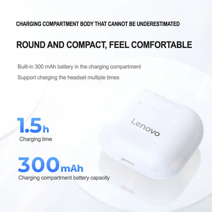 LENOVO-LP40 TWS FONE DE OUVIDO SEM FIO BLUETOOTH 5.0, ESTÉREO DUPLO, REDUÇÃO DE RUÍDO