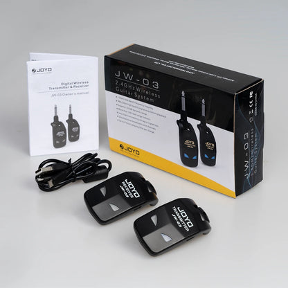 JOYO JW-03 SISTEMA DE GUITARRA SEM FIO 2.4G 4 CANAIS RECARREGÁVEL TRANSMISSOR