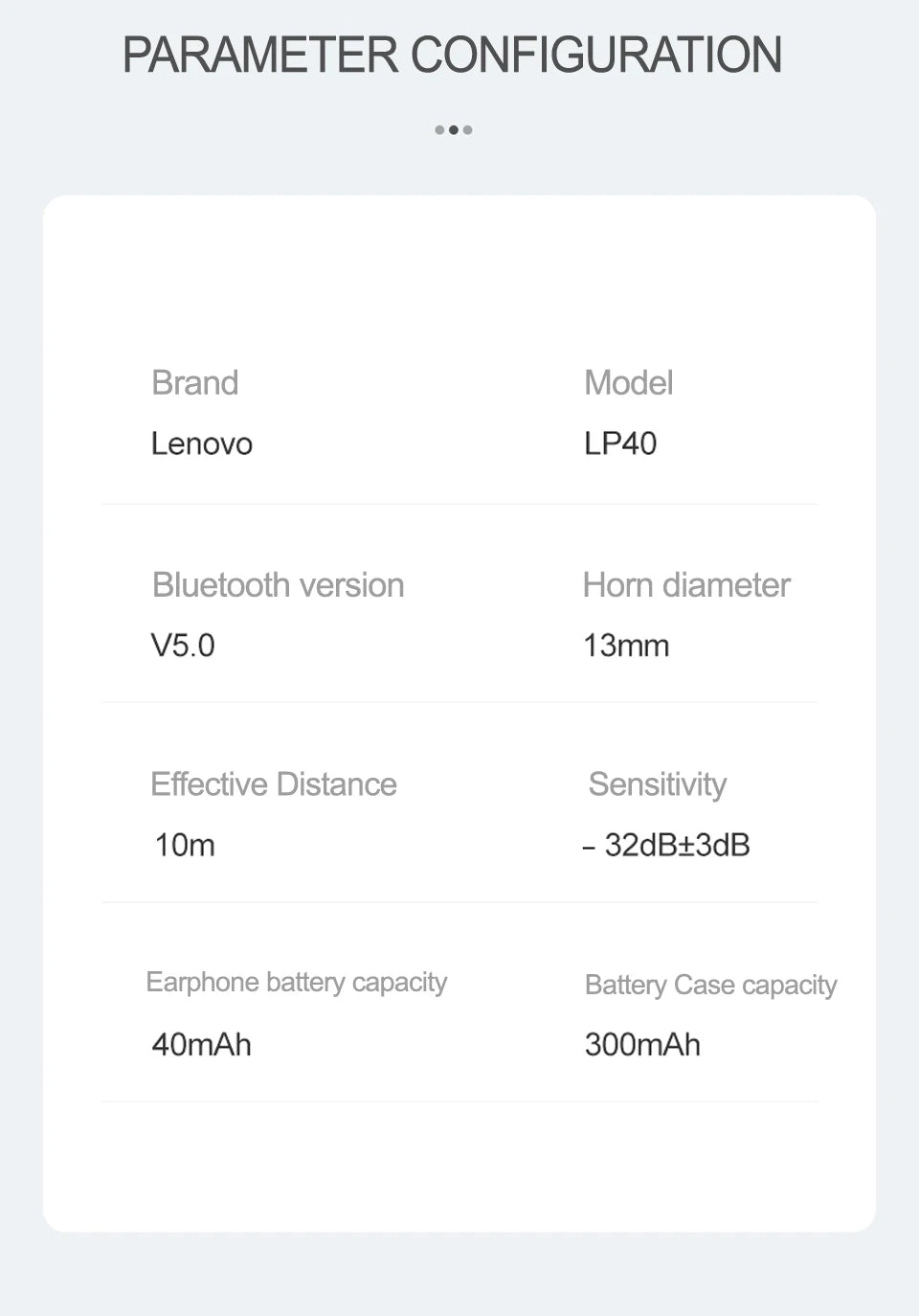 LENOVO-LP40 TWS FONE DE OUVIDO SEM FIO BLUETOOTH 5.0, ESTÉREO DUPLO, REDUÇÃO DE RUÍDO