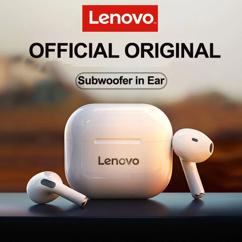 LENOVO-LP40 TWS FONE DE OUVIDO SEM FIO BLUETOOTH 5.0, ESTÉREO DUPLO, REDUÇÃO DE RUÍDO