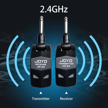 JOYO JW-03 SISTEMA DE GUITARRA SEM FIO 2.4G 4 CANAIS RECARREGÁVEL TRANSMISSOR